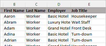 Job title example